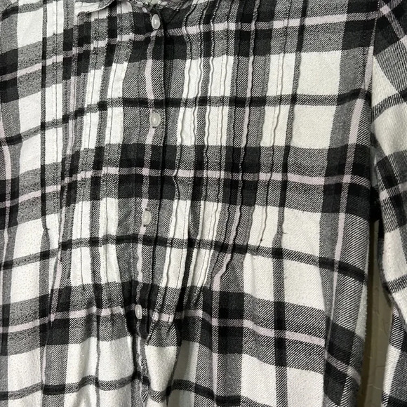 American Eagle Outfitters pullover popover black and white plaid Size Small - Picture 2 of 9